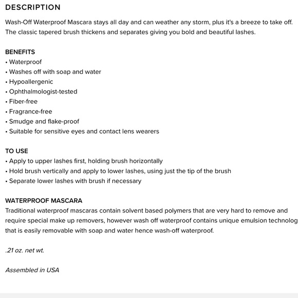 Avon wash off waterproof mascara black NWT - Picture 2 of 2